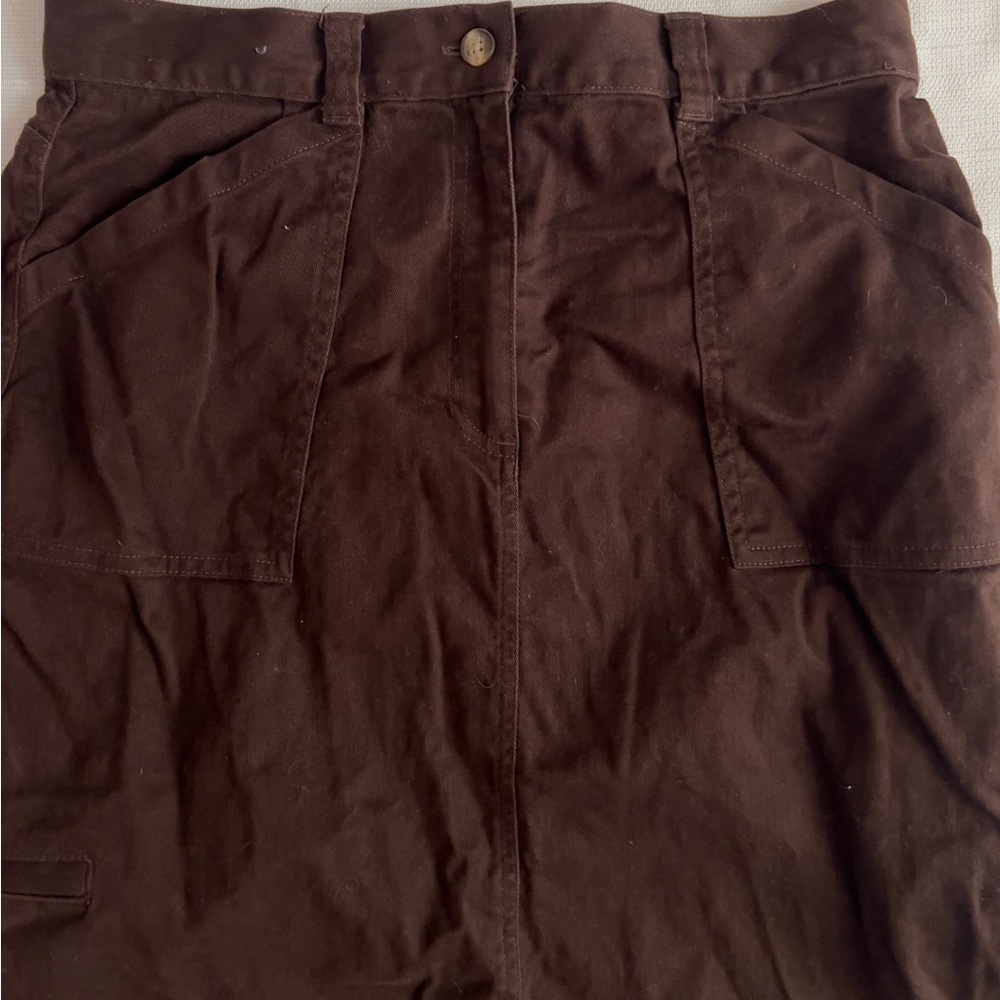 Talbots Y2K Dark Brown Skirt With Pockets Size 12 - Picture 4 of 8